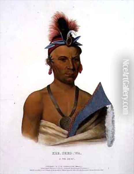 Kee-Shes-Wa, A Fox Chief Oil Painting - John T. Bowen