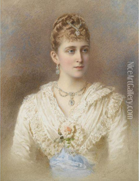 Portrait Of Grand Duchess Elizaveta Fedorovna Oil Painting - Stefan Fedorovich Alexandrovsky
