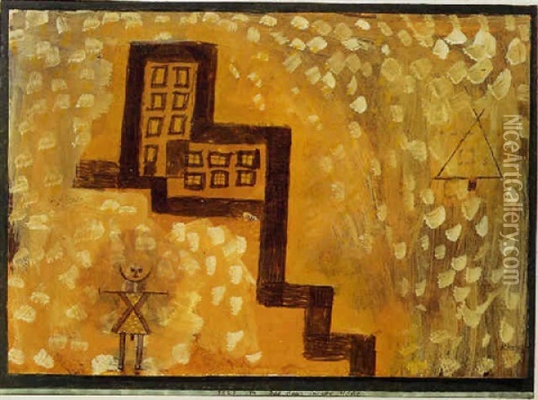 Das Haus In Der Hohe Oil Painting - Paul Klee