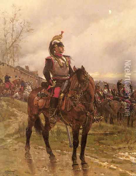 The Hussars Oil Painting - Alphonse de Neuville