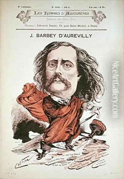Jules Barbey d Aurevilly from the cover of Les Hommes d Aujourd hui Oil Painting - Coll-Toc