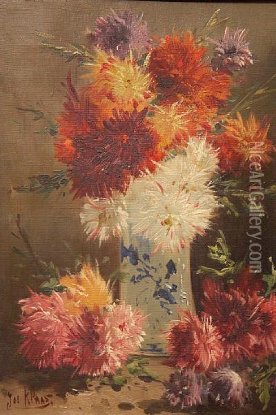 Still Life Of Flowers Oil Painting - Jos Klaas