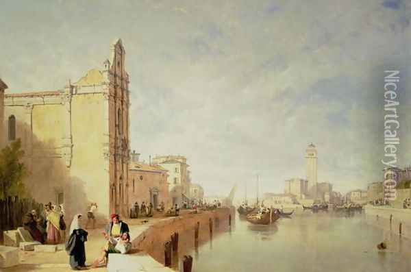 A View of Murano Oil Painting - Sir Augustus Wall Callcott