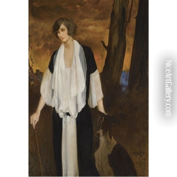 Portrait Of The Future Countess Henri De Boisgelin Oil Painting - Leon Bakst