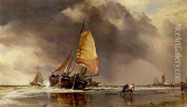 Dutch Pincks off Hatwyk Oil Painting - Edward William Cooke