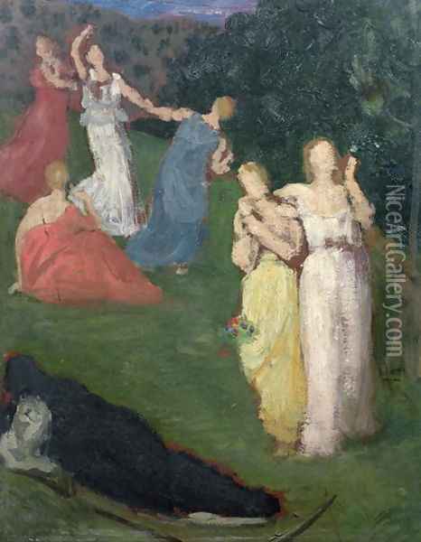 Death and the Maidens Oil Painting - Pierre-Cecile Puvis De Chavannes