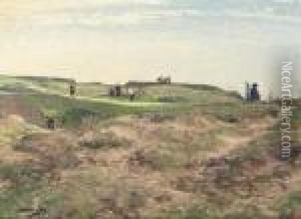 The 5th Hole, Westward Ho! Oil Painting - William Page Atkinson Wells