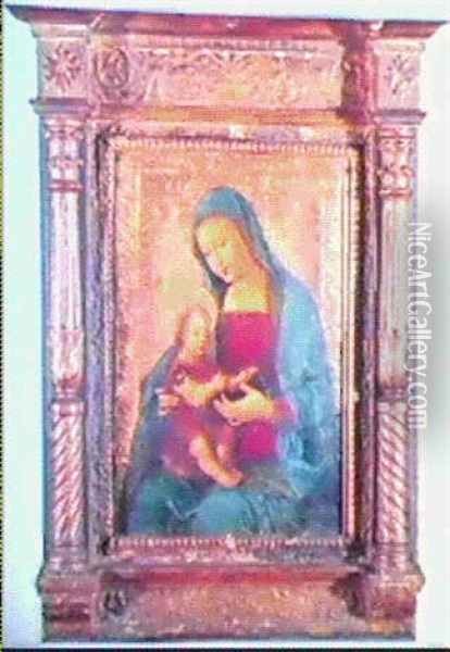 Madonna Col Bambino Oil Painting - Bernardino Betti Pinturicchio