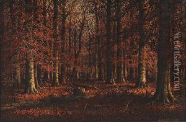 Autumn Beech Woods Oil Painting - William Mckendree Snyder