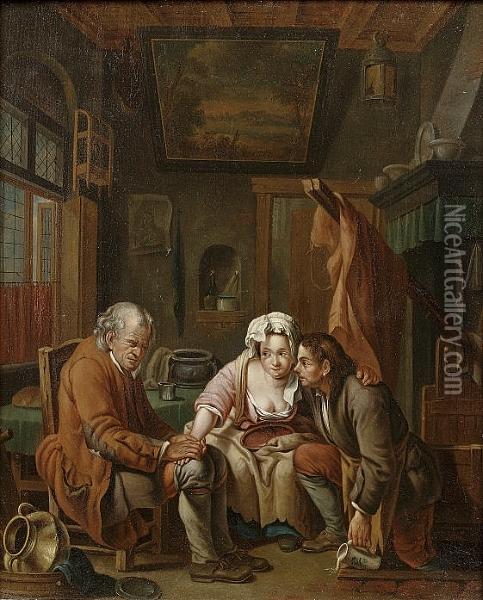 'l'aveugle Trompe' Oil Painting - Jean Baptiste Greuze