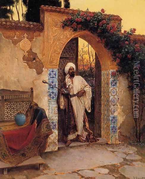 By The Entrance Oil Painting - Rudolph Ernst
