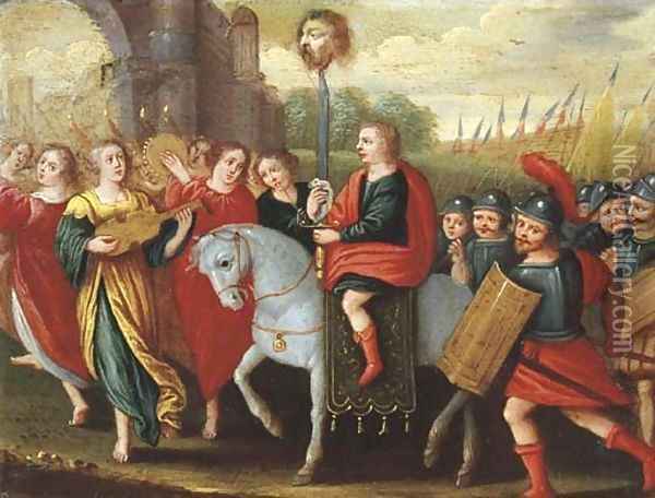 The Triumph of David Oil Painting - Frans II Francken