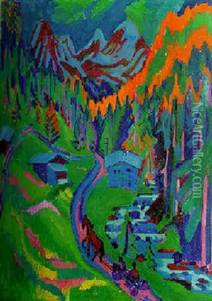 Sertigweg Im Sommer Oil Painting - Ernst Ludwig Kirchner