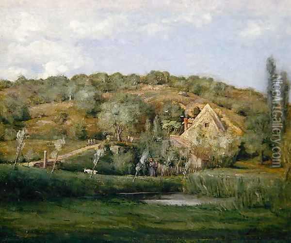 A French Homestead Oil Painting - Julian Alden Weir