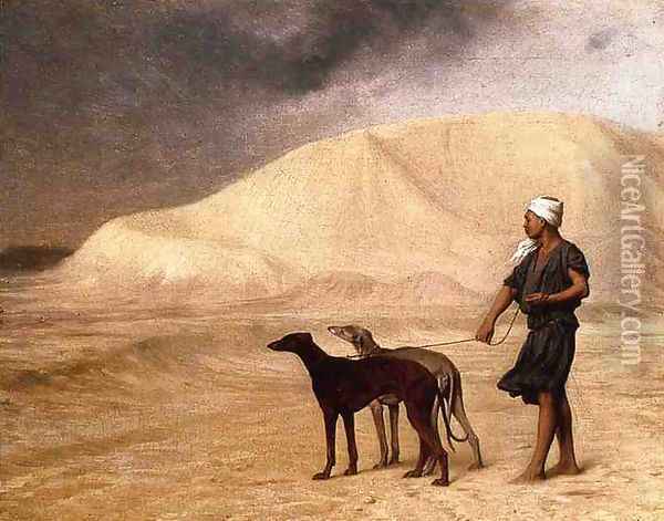 Team of Dogs in the Desert Oil Painting - Jean-Leon Gerome
