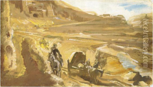 Riders In The Desert Oil Painting - Alexander Evgenievich Yakovlev