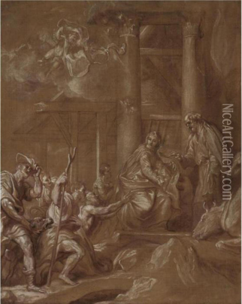 The Adoration Of The Shepherds Oil Painting - Sir Anthony Van Dyck