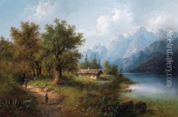 Partie Aus Tirol Oil Painting - Eduard Boehm