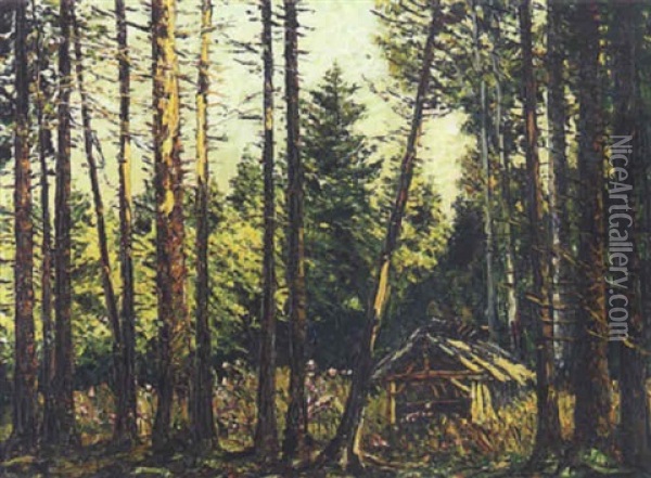 Bei Der Wild-futterhutte Oil Painting - Hugo (Emil Albert Hugo) Kreyssig