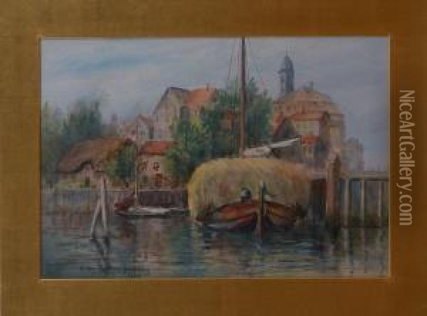 Dock Scene Oil Painting - Henry Plympton Spaulding