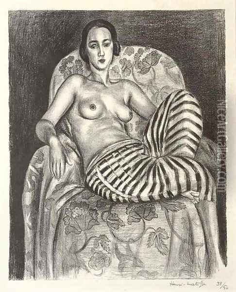 Grande Odalisque a la Culotte bayadere Oil Painting - Henri Matisse