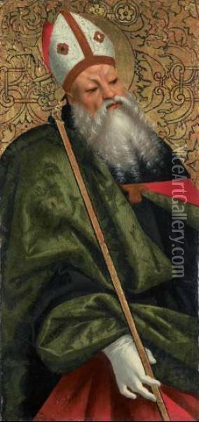 Sant'agostino Oil Painting - Gerolamo Giovenone