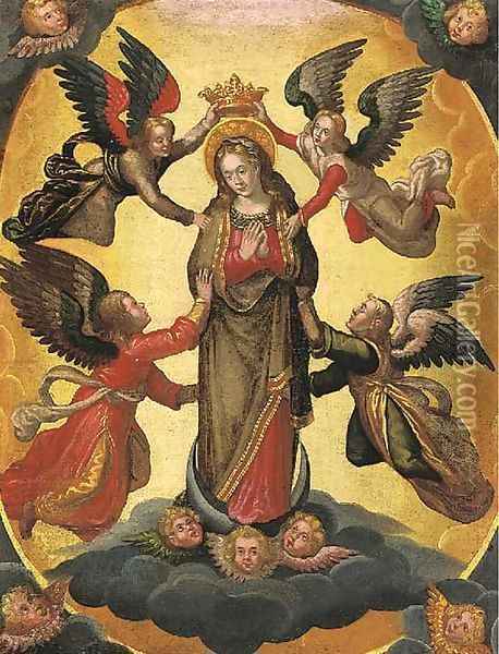 The Virgin in Glory Oil Painting - Spanish School