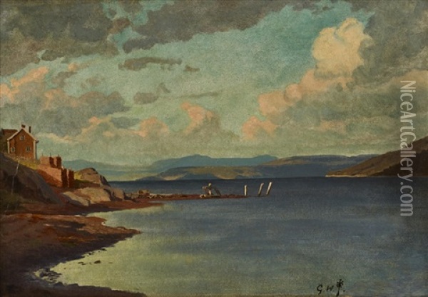 Vy Over Siljan Oil Painting - Gustaf Wilhelm Palm