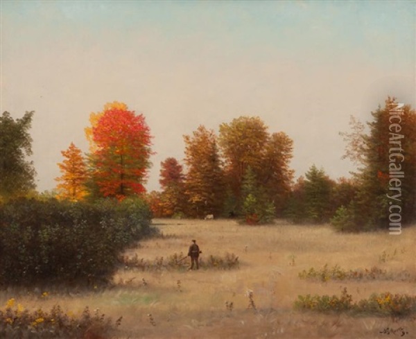 Fall Hunting Scene Oil Painting - Nelson Augustus Moore