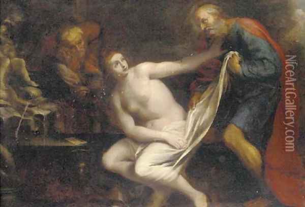 Susanna and the Elders Oil Painting - Pietro Da Cortona (Barrettini)