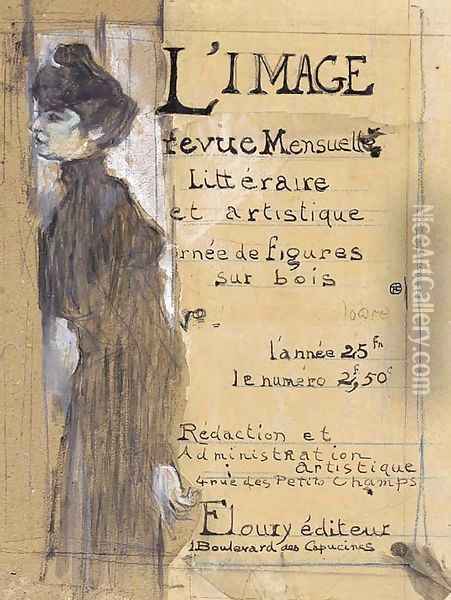 L'Image--Marthe Mellot debout de profil Oil Painting - Henri De Toulouse-Lautrec