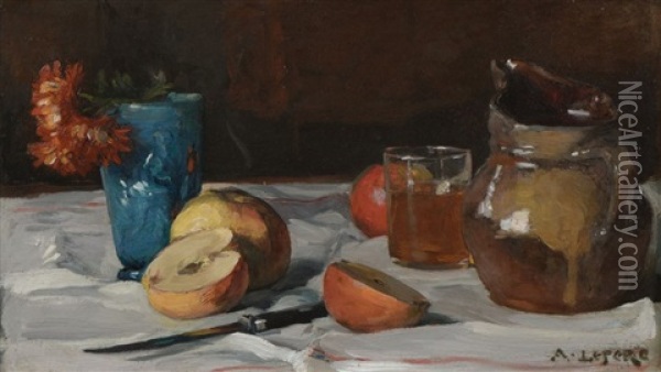 Nature Morte Aux Pommes Oil Painting - Auguste Louis Lepere
