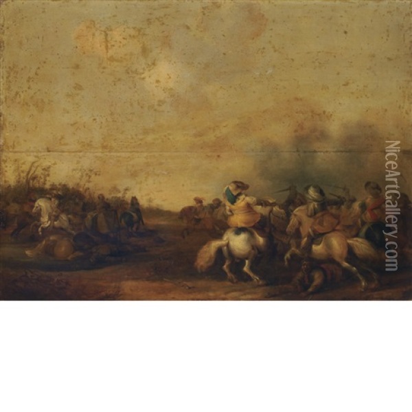 A Battle Scene From The Thirty Years War Oil Painting - Palamedes Palamedesz the Elder
