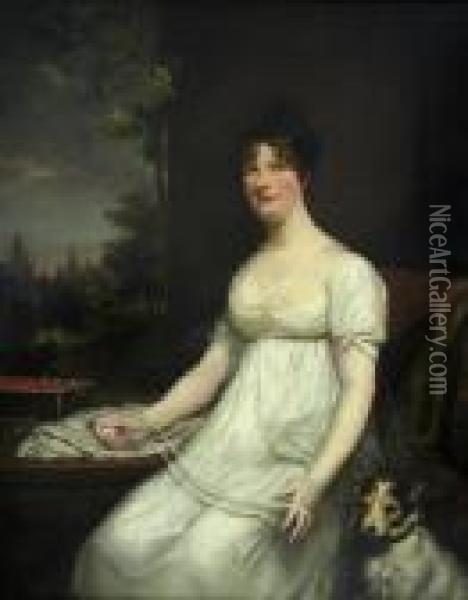 Portrait Of Margaret Coulthurst Of Gargrave House Oil Painting - James Northcote