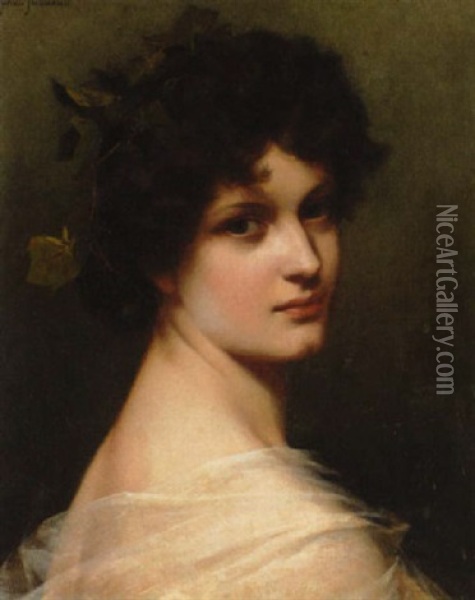 Portrait Of A Lady Oil Painting - Paul Thumann