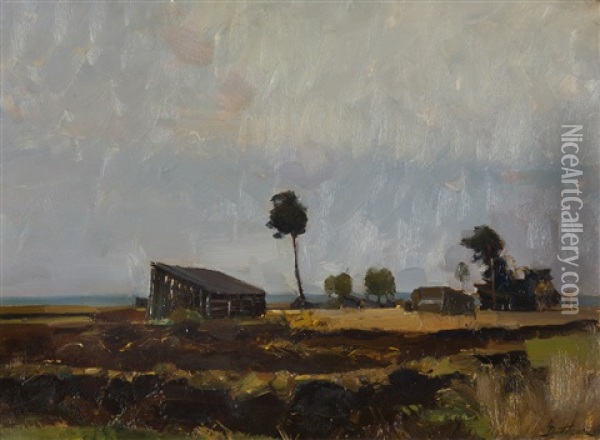Landschaft Im Dachauer Moos Oil Painting - Bernhard Buttersack