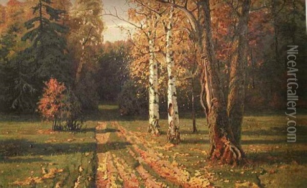 Pejzaz Jesienny Oil Painting - Jakov Ivanovich Brovar