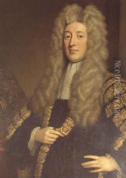 Simon 1st Lord Harcourt Chancellor to Queen Anne Oil Painting - Sir Godfrey Kneller