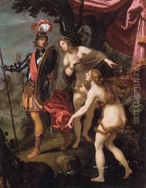 The Temptation of Charles and Ubalde Oil Painting - Giovanni Bilivert