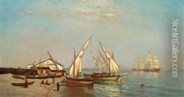 Morning, Strait Of Messina Oil Painting - Warren W. Sheppard
