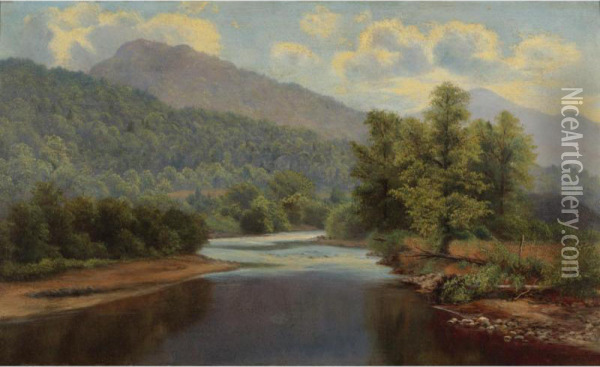 A Mountain River Oil Painting - John Lee Fitch