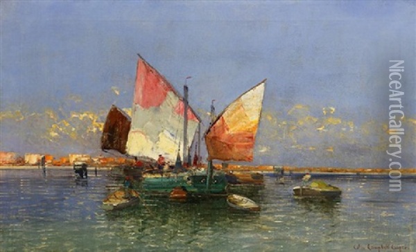 Italian Fishing Boats Oil Painting - Colin Campbell Cooper