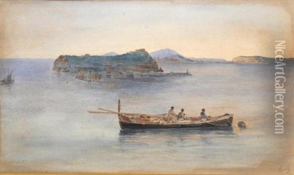 Marina Con Pescatori Oil Painting - Vincenzo Loria
