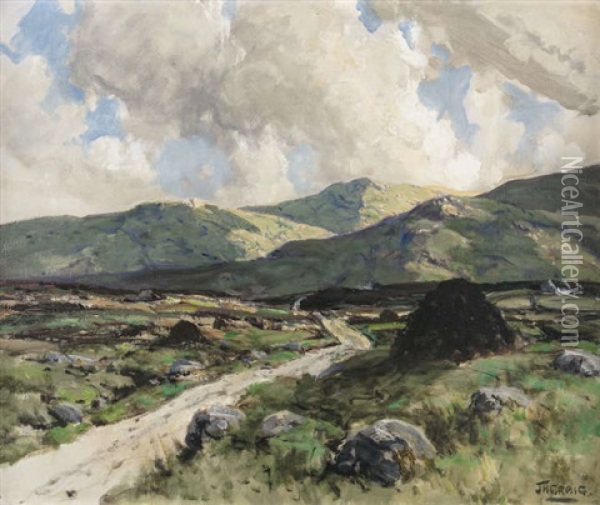 The Road To Maam Cross Oil Painting - James Humbert Craig