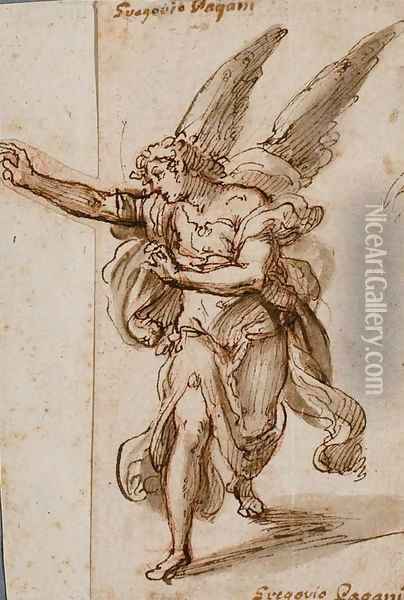 Un ange, les bras tendus vers la gauche Oil Painting - Gregorio Pagani