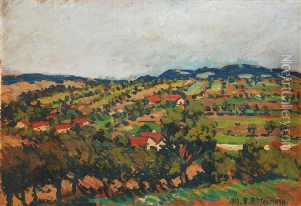 Krajina Oil Painting - Emil Arthur Pittermann Longen