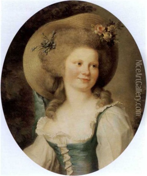 Portrait De Madame Dugazon Dans Le Role De Babet Oil Painting - Adelaide Labille-Guiard