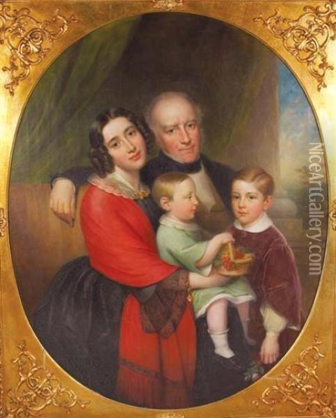 British, 1787/8- Familyportrait Oil Painting - John Hayes