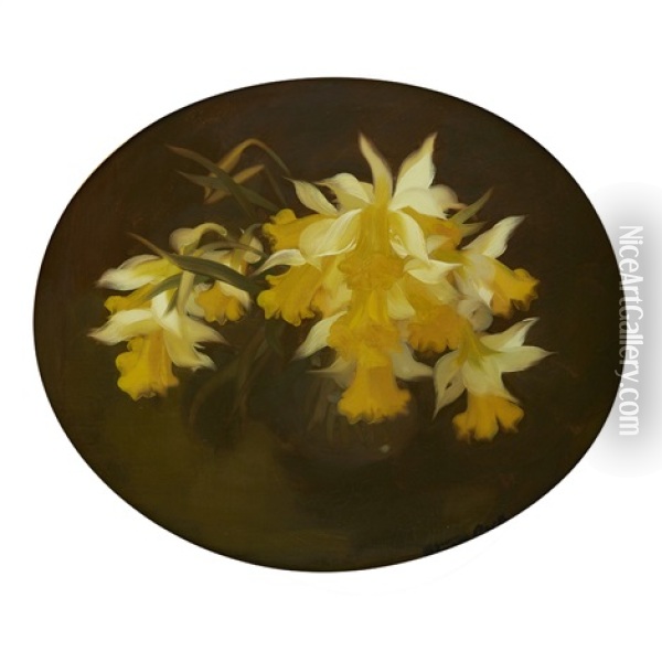 A Still Life Of Daffodils Oil Painting - Stuart James Park