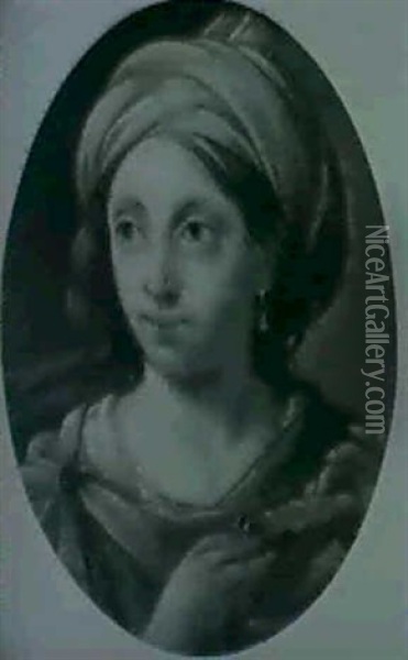 Bildnis Einer Dame Als Cleopatra Oil Painting - Angelika Kauffmann
